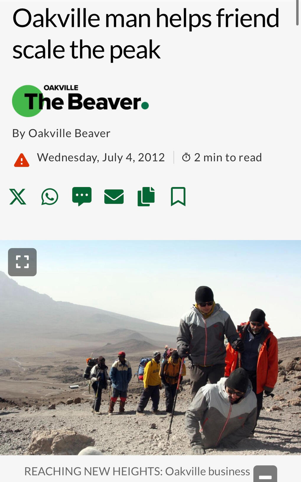 InsideHalton feature on Paul DeAngelis and Spencer West following their 2012 Kilimanjaro expedition.